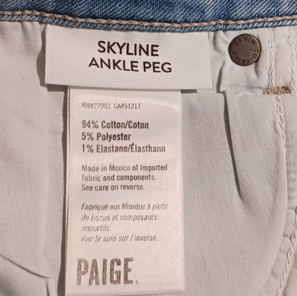 PAIGE Skyline Ankle Peg Jean Destructed - Picture 8 of 9
